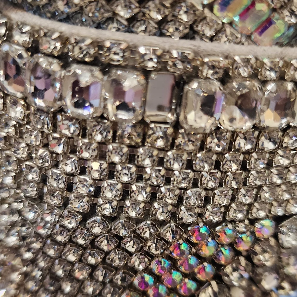 Azalea Wang Grizzled Rhinestone Ankle Cuff Sandal **Missing Stones Shown**As Is* - Picture 4 of 7